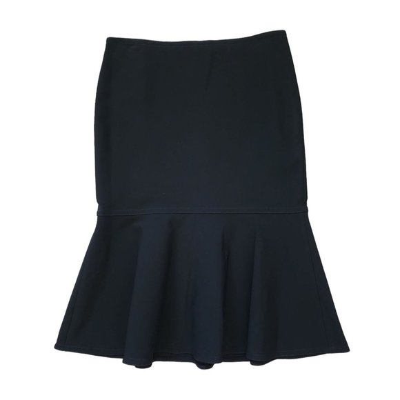 Yigal Azrouel NWT Peplum Pencil Skirt Black Solid Ruffle 6 - Picture 1 of 3